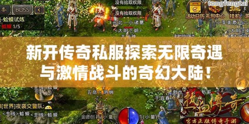 新开传奇私服探索无限奇遇与激情战斗的奇幻大陆！