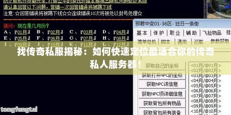 找传奇私服揭秘：如何快速定位最适合你的传奇私人服务器！
